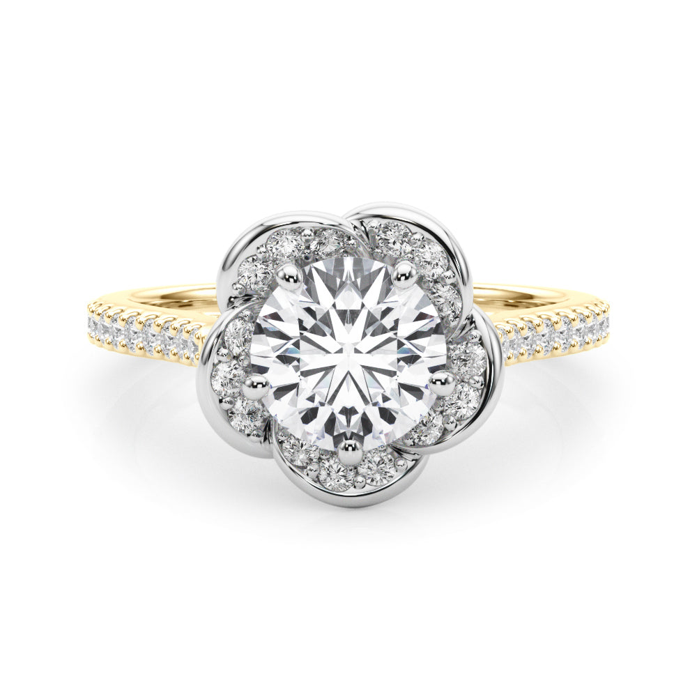 Half Round Diamond Prong Set Bright D Half Eternity Ring