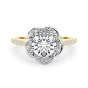 Half Round Diamond Prong Set Bright D Half Eternity Ring