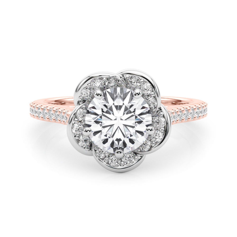 Half Round Diamond Prong Set Bright D Half Eternity Ring