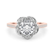 Half Round Diamond Prong Set Bright D Half Eternity Ring