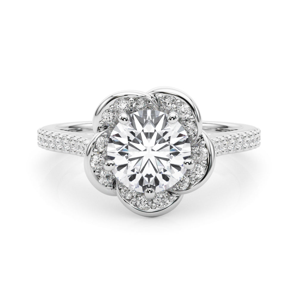 Half Round Diamond Prong Set Bright D Half Eternity Ring