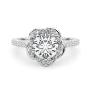 Half Round Diamond Prong Set Bright D Half Eternity Ring