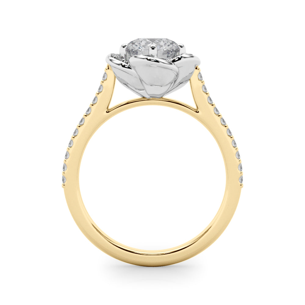 Half Round Diamond Prong Set Bright D Half Eternity Ring