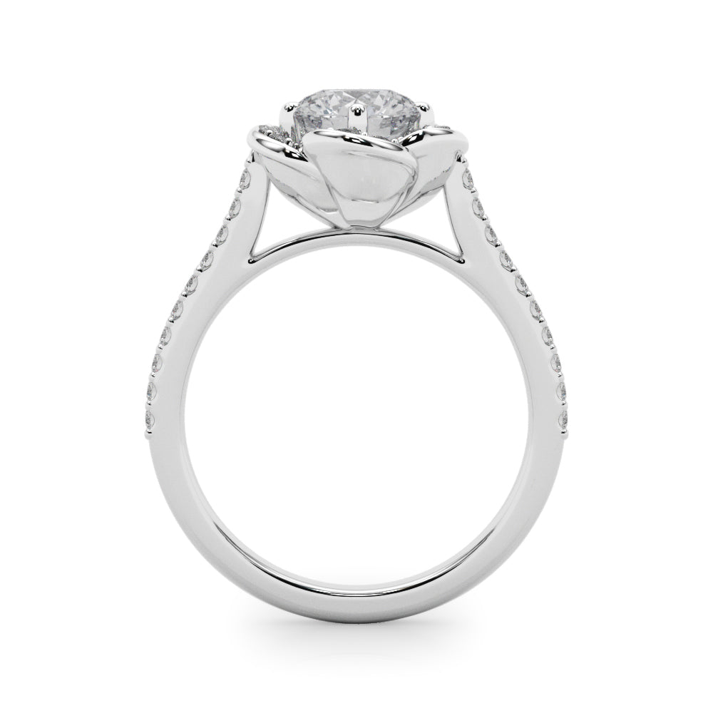 Half Round Diamond Prong Set Bright D Half Eternity Ring