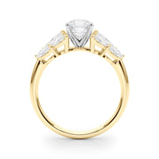 Crowned Mq Side Stones Engagement Ring Marquise Diamond Engagement Ring in 10K/14K gold and platinum with certified lab-grown or natural diamonds