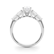 Crowned Mq Side Stones Engagement Ring Marquise Diamond Engagement Ring in 10K/14K gold and platinum with certified lab-grown or natural diamonds