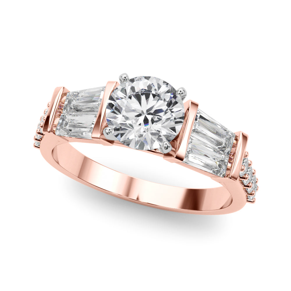 Iconic Sb & Rd Engagement Ring Round Diamond Engagement Ring in 10K/14K gold and platinum with certified lab-grown or natural diamonds