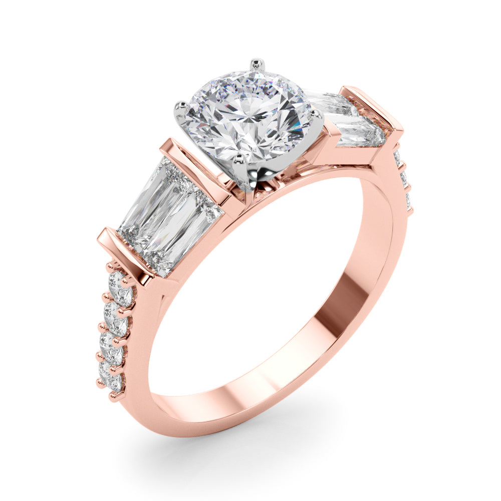 Iconic Sb & Rd Engagement Ring Round Diamond Engagement Ring in 10K/14K gold and platinum with certified lab-grown or natural diamonds
