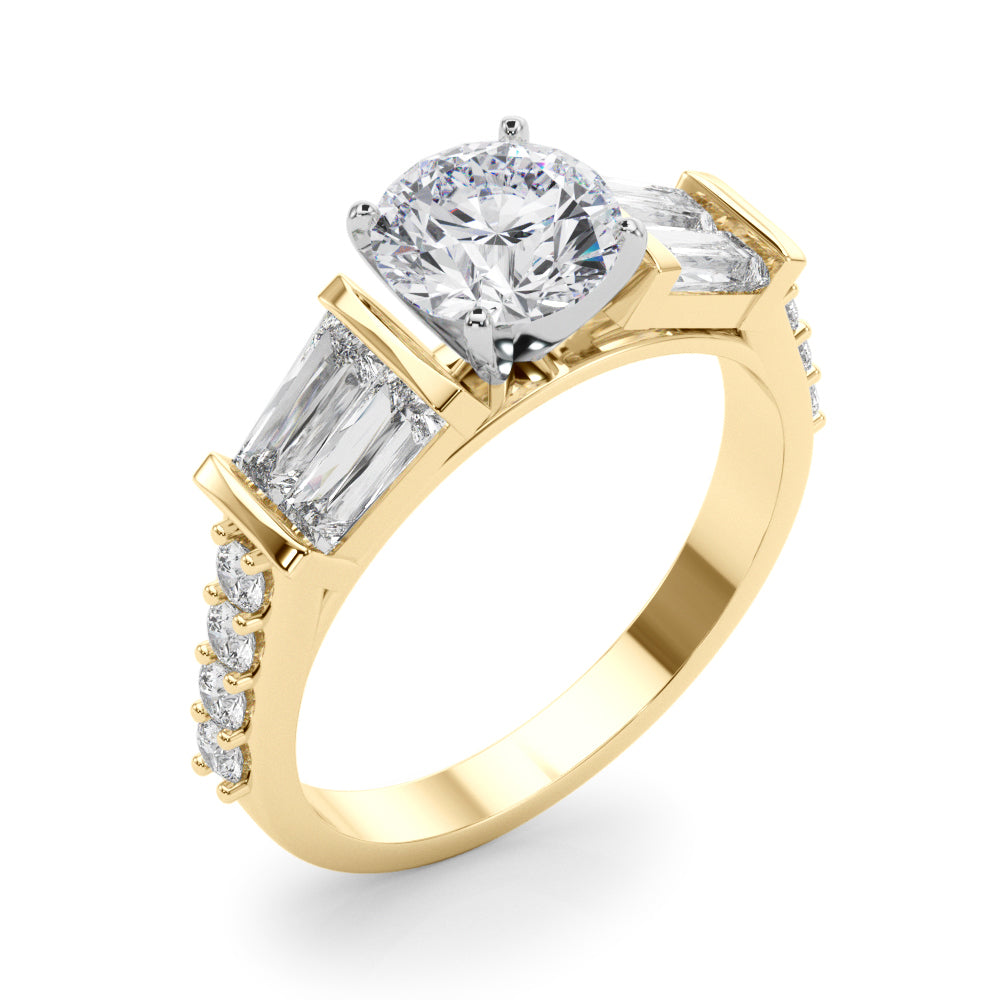 Iconic Sb & Rd Engagement Ring Round Diamond Engagement Ring in 10K/14K gold and platinum with certified lab-grown or natural diamonds