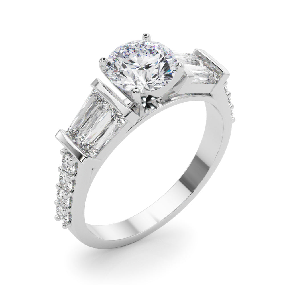 Iconic Sb & Rd Engagement Ring Round Diamond Engagement Ring in 10K/14K gold and platinum with certified lab-grown or natural diamonds