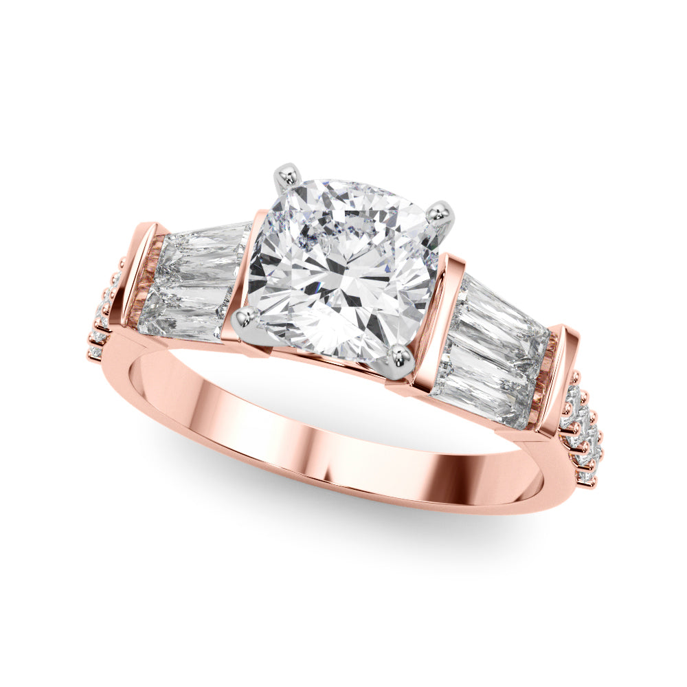 Iconic Sb & Rd Engagement Ring Round Diamond Engagement Ring in 10K/14K gold and platinum with certified lab-grown or natural diamonds