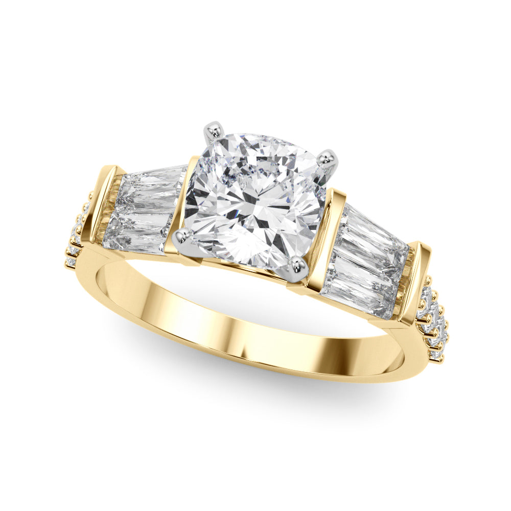 Iconic Sb & Rd Engagement Ring Round Diamond Engagement Ring in 10K/14K gold and platinum with certified lab-grown or natural diamonds