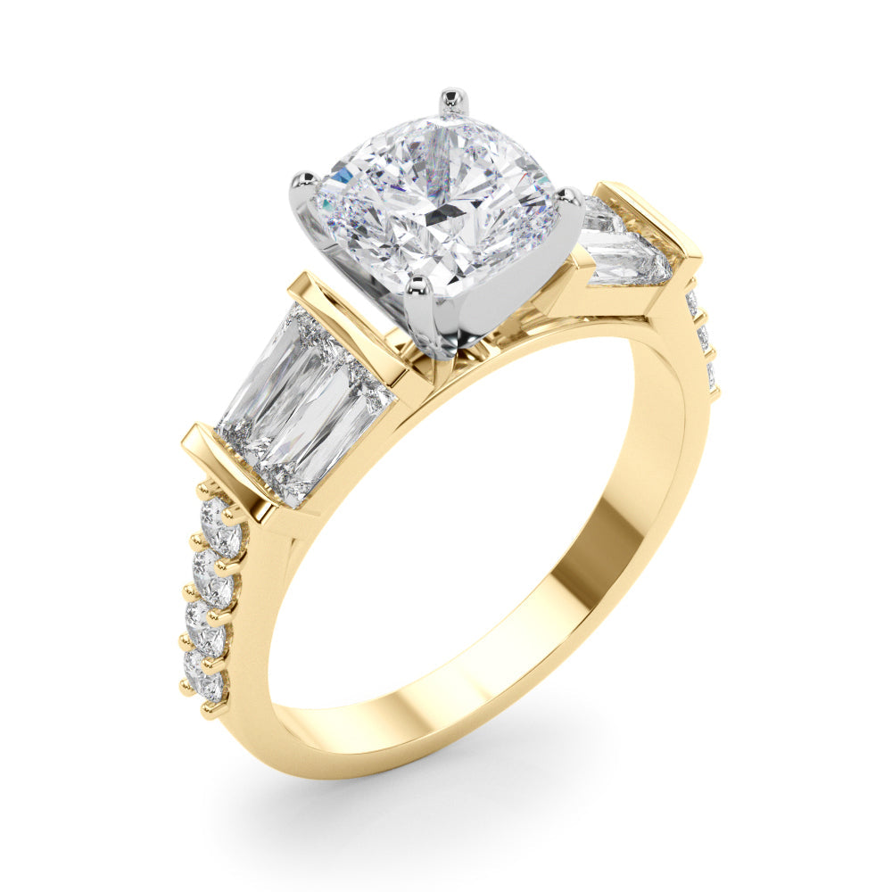 Iconic Sb & Rd Engagement Ring Round Diamond Engagement Ring in 10K/14K gold and platinum with certified lab-grown or natural diamonds