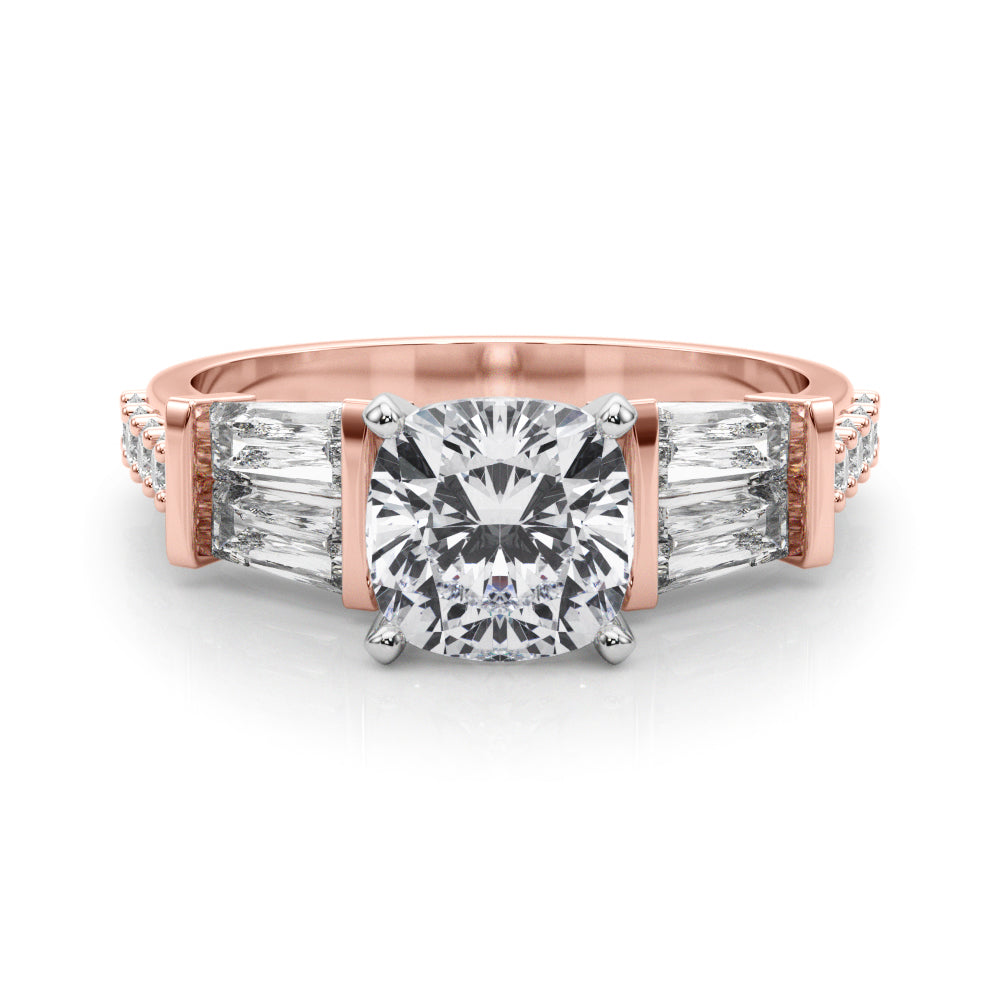 Iconic Sb & Rd Engagement Ring Round Diamond Engagement Ring in 10K/14K gold and platinum with certified lab-grown or natural diamonds