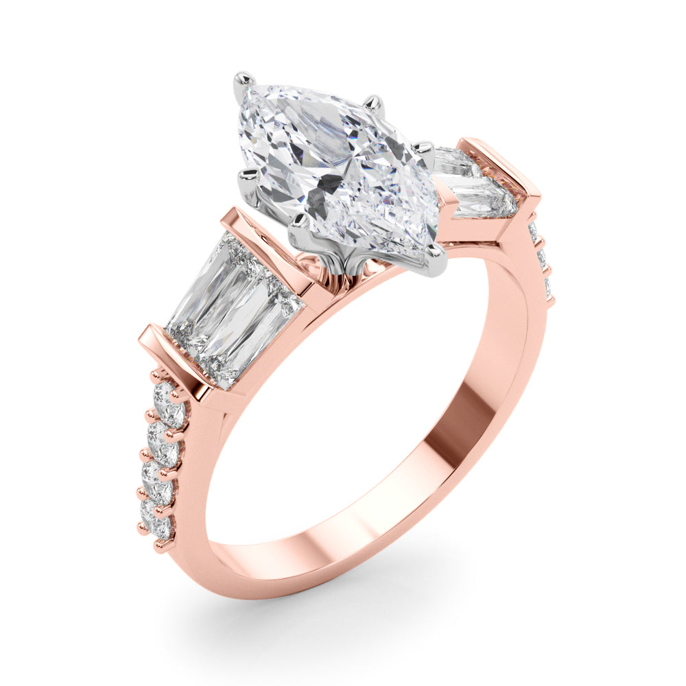 Iconic Sb & Rd Engagement Ring Round Diamond Engagement Ring in 10K/14K gold and platinum with certified lab-grown or natural diamonds