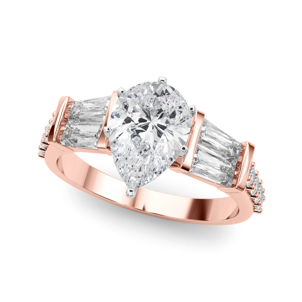 Iconic Sb & Rd Engagement Ring Round Diamond Engagement Ring in 10K/14K gold and platinum with certified lab-grown or natural diamonds