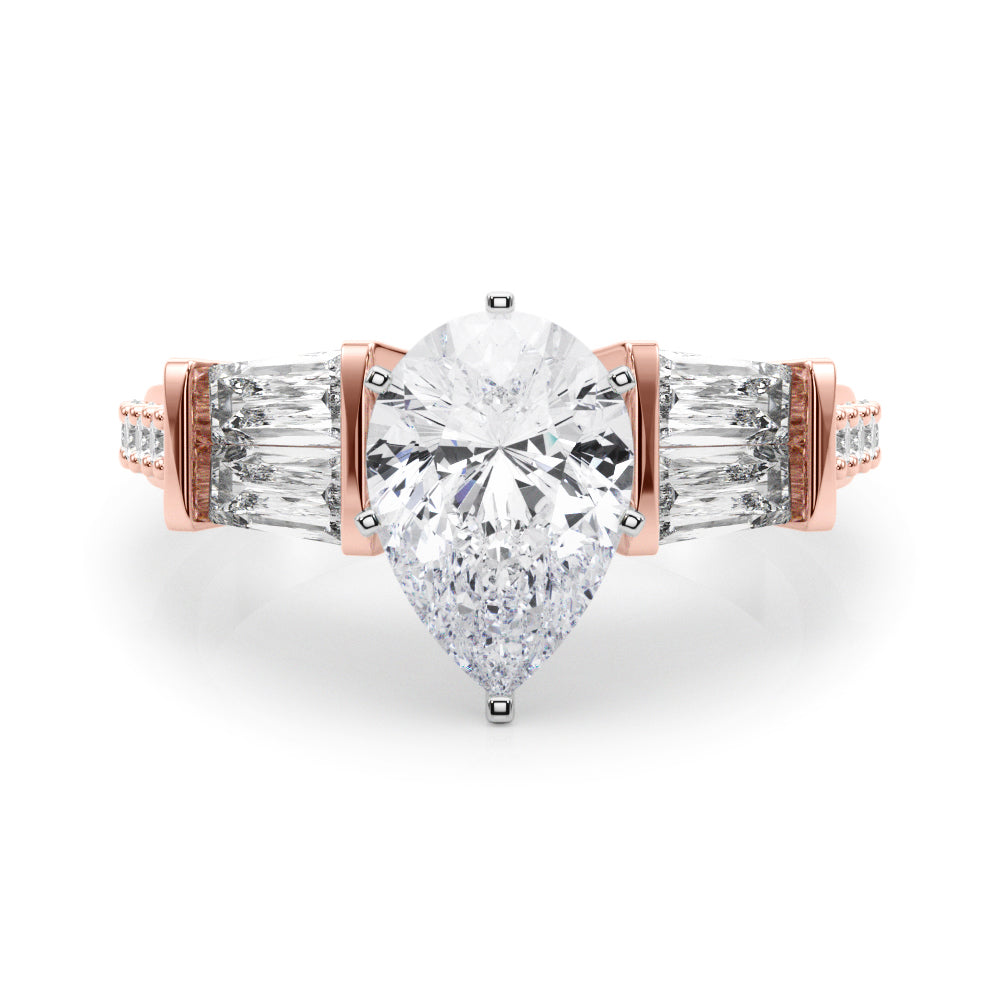 Iconic Sb & Rd Engagement Ring Round Diamond Engagement Ring in 10K/14K gold and platinum with certified lab-grown or natural diamonds