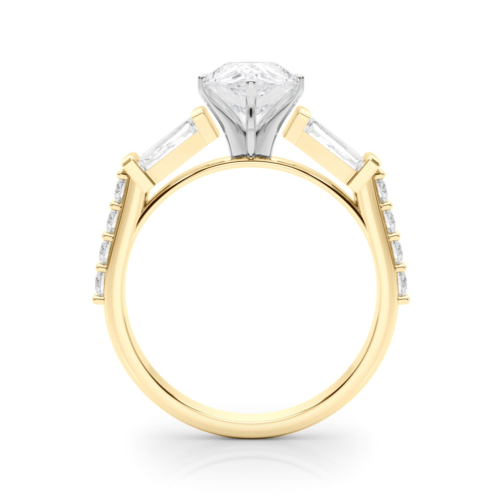 Iconic Sb & Rd Engagement Ring Round Diamond Engagement Ring in 10K/14K gold and platinum with certified lab-grown or natural diamonds