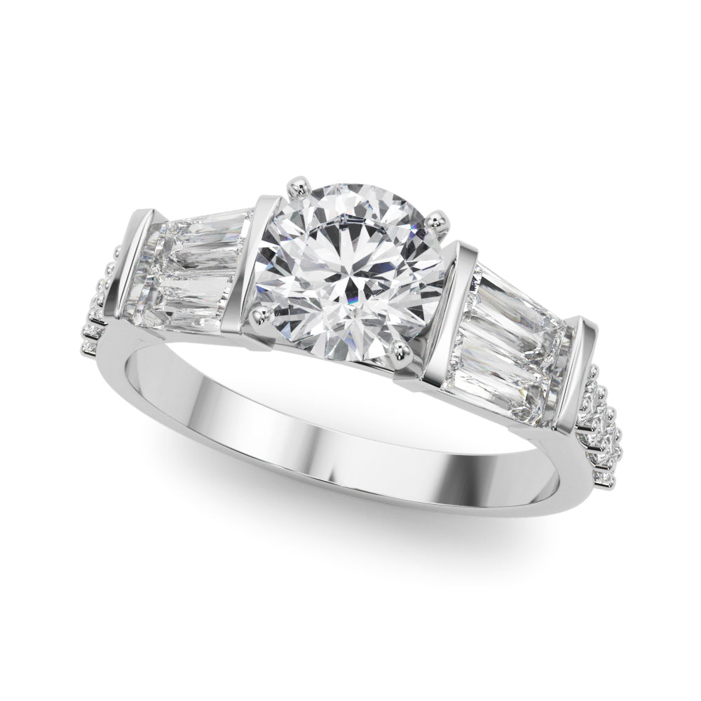 Iconic Sb & Rd Engagement Ring Round Diamond Engagement Ring in 10K/14K gold and platinum with certified lab-grown or natural diamonds