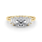 Graceful Mq Center & Sb Engagement Ring Round Diamond Engagement Ring in 10K/14K gold and platinum with certified lab-grown or natural diamonds