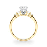 Graceful Mq Center & Sb Engagement Ring Round Diamond Engagement Ring in 10K/14K gold and platinum with certified lab-grown or natural diamonds