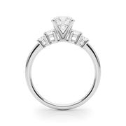 Graceful Mq Center & Sb Engagement Ring Round Diamond Engagement Ring in 10K/14K gold and platinum with certified lab-grown or natural diamonds