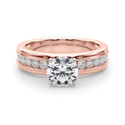 Dazzling Channel Set Engagement Ring Round Diamond Engagement Ring in 10K/14K gold and platinum with certified lab-grown or natural diamonds