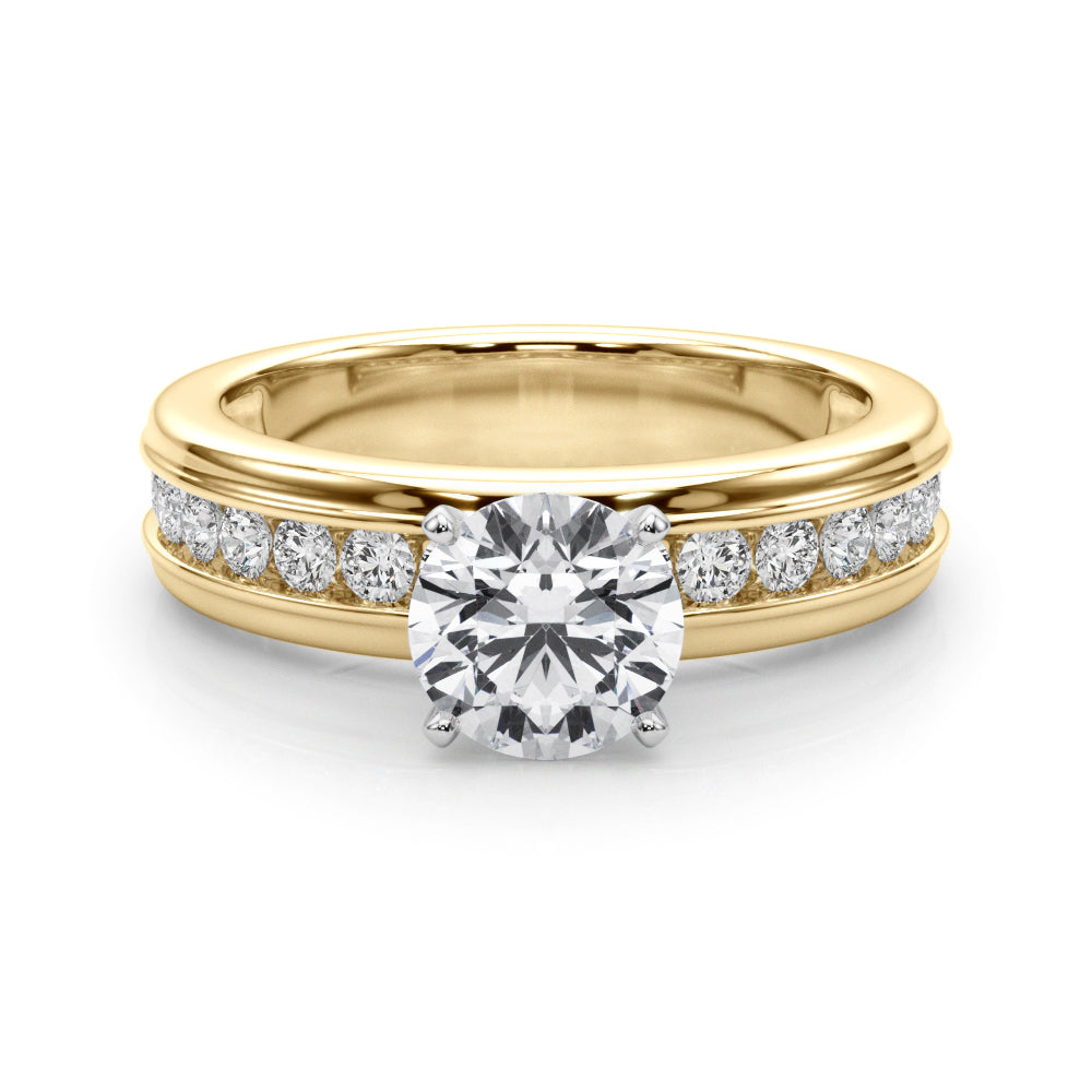 Dazzling Channel Set Engagement Ring Round Diamond Engagement Ring in 10K/14K gold and platinum with certified lab-grown or natural diamonds