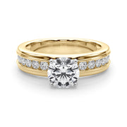 Dazzling Channel Set Engagement Ring Round Diamond Engagement Ring in 10K/14K gold and platinum with certified lab-grown or natural diamonds