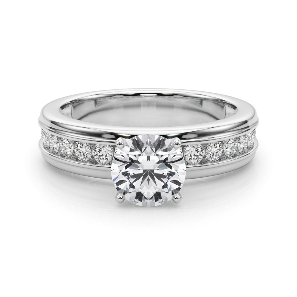 Dazzling Channel Set Engagement Ring Round Diamond Engagement Ring in 10K/14K gold and platinum with certified lab-grown or natural diamonds