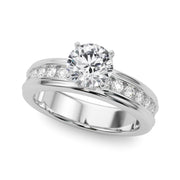 Dazzling Channel Set Engagement Ring Round Diamond Engagement Ring in 10K/14K gold and platinum with certified lab-grown or natural diamonds