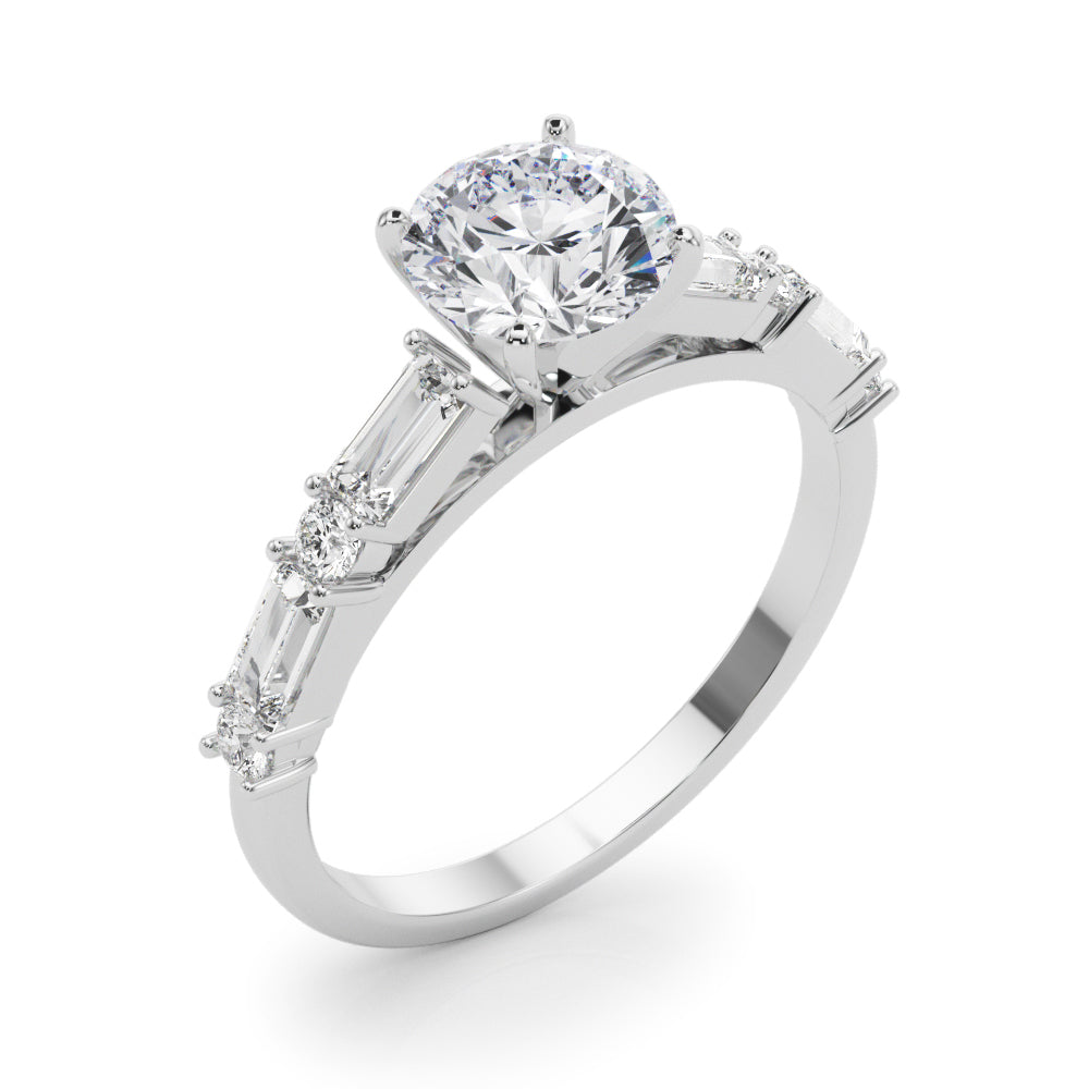 Splendid Rd & Sb Engagement Ring Round Diamond Engagement Ring in 10K/14K gold and platinum with certified lab-grown or natural diamonds