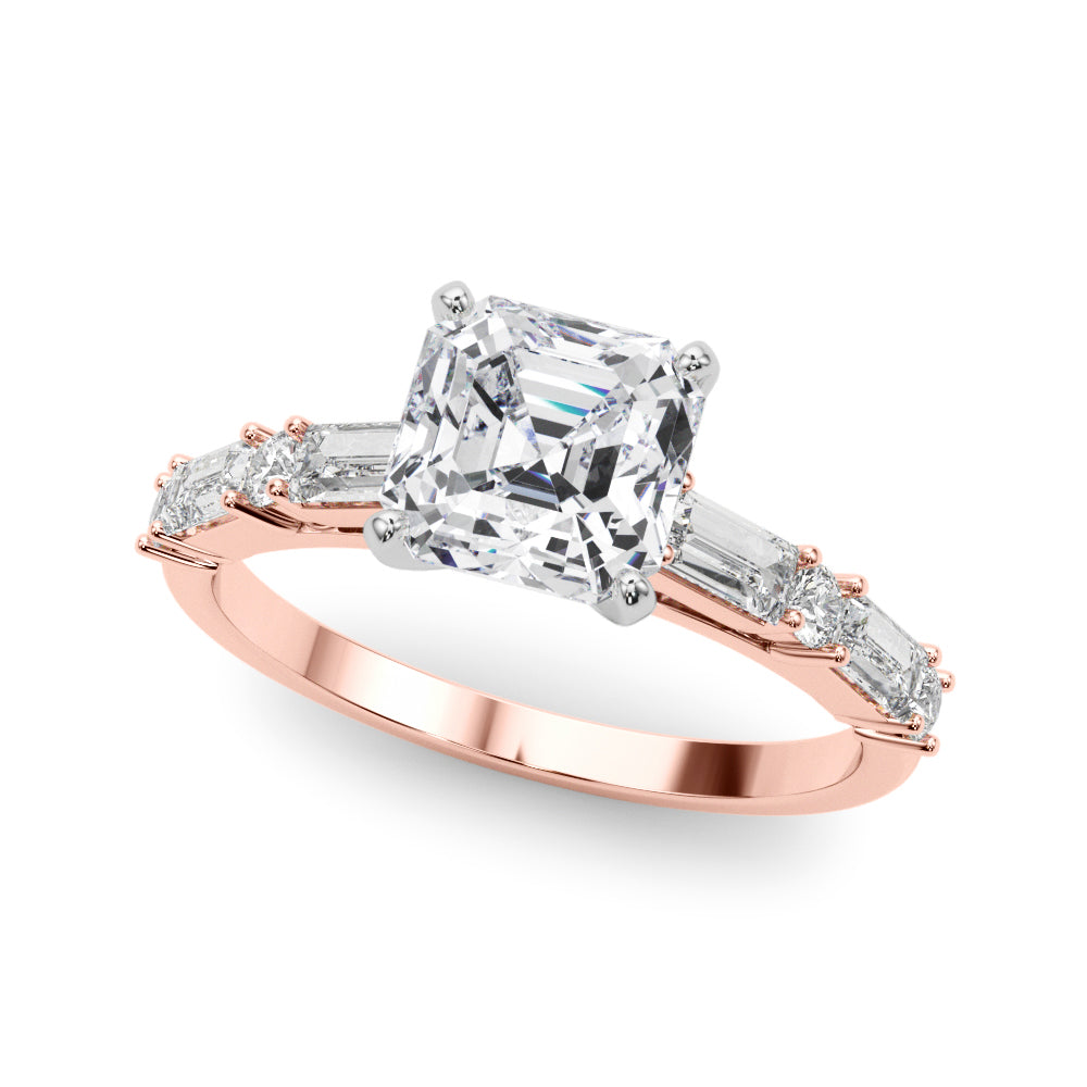 Splendid Rd & Sb Engagement Ring Round Diamond Engagement Ring in 10K/14K gold and platinum with certified lab-grown or natural diamonds