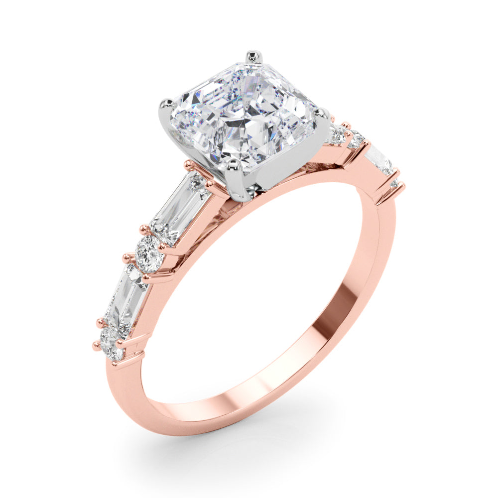 Splendid Rd & Sb Engagement Ring Round Diamond Engagement Ring in 10K/14K gold and platinum with certified lab-grown or natural diamonds