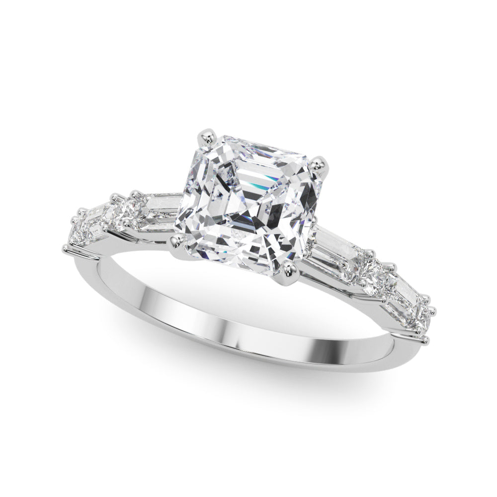 Splendid Rd & Sb Engagement Ring Round Diamond Engagement Ring in 10K/14K gold and platinum with certified lab-grown or natural diamonds