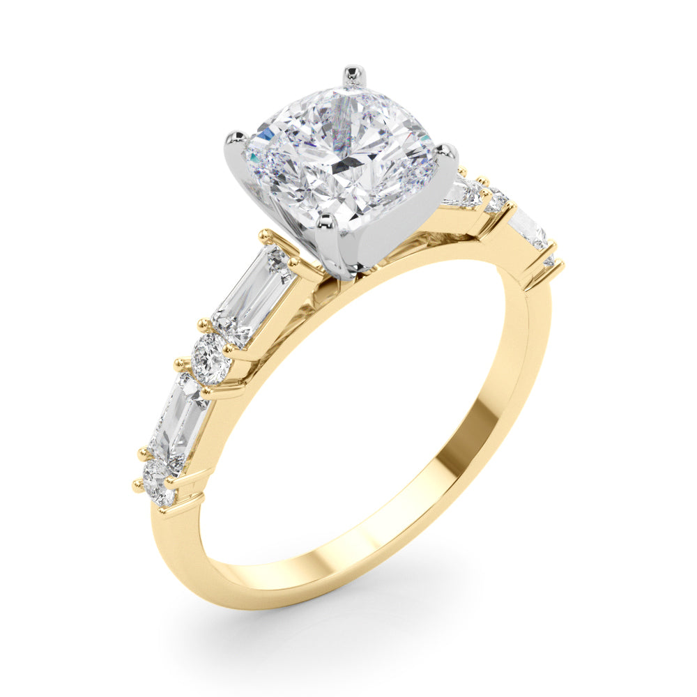 Splendid Rd & Sb Engagement Ring Round Diamond Engagement Ring in 10K/14K gold and platinum with certified lab-grown or natural diamonds
