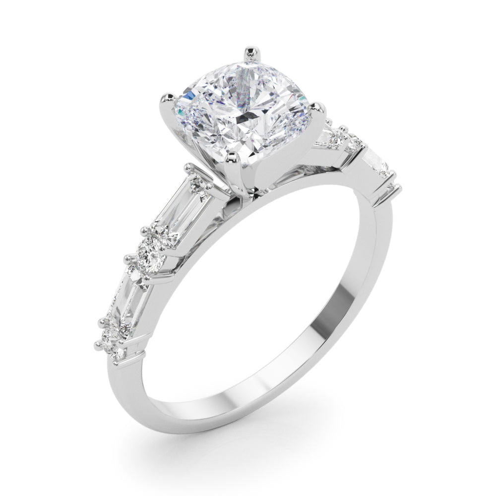 Splendid Rd & Sb Engagement Ring Round Diamond Engagement Ring in 10K/14K gold and platinum with certified lab-grown or natural diamonds