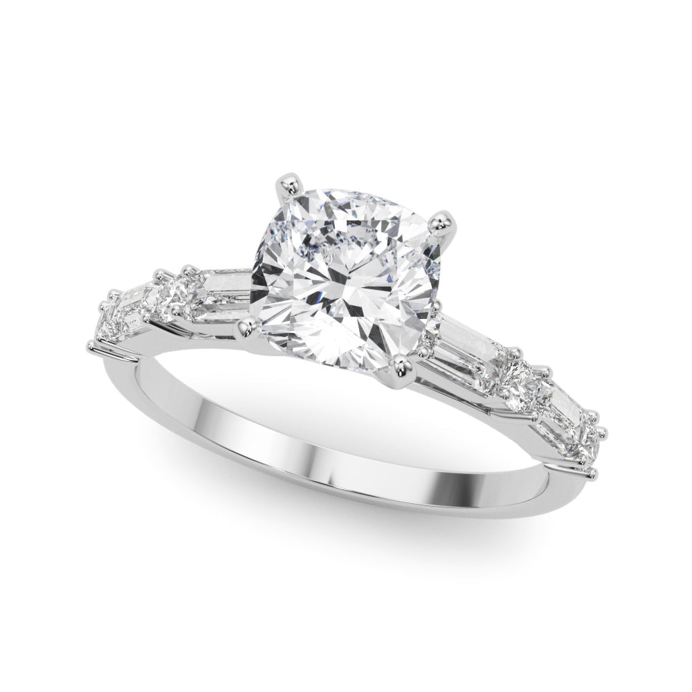 Splendid Rd & Sb Engagement Ring Round Diamond Engagement Ring in 10K/14K gold and platinum with certified lab-grown or natural diamonds