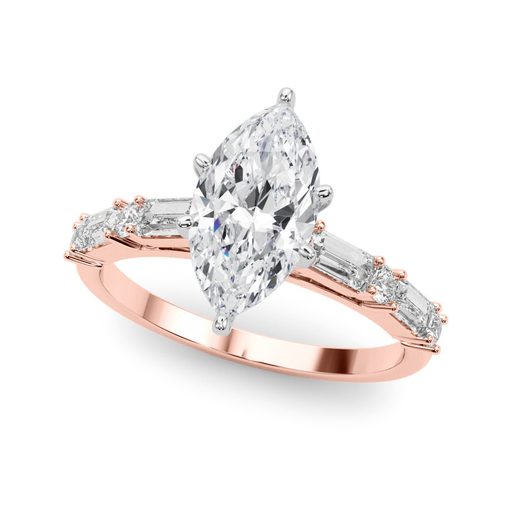 Splendid Rd & Sb Engagement Ring Round Diamond Engagement Ring in 10K/14K gold and platinum with certified lab-grown or natural diamonds