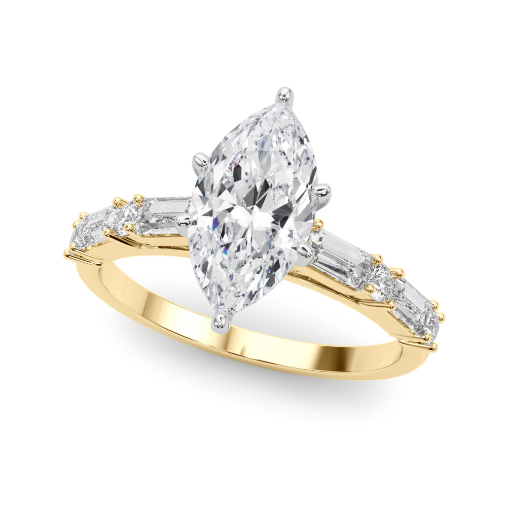 Splendid Rd & Sb Engagement Ring Round Diamond Engagement Ring in 10K/14K gold and platinum with certified lab-grown or natural diamonds