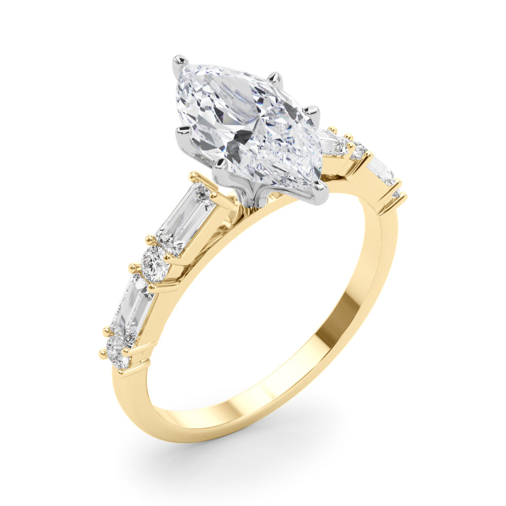 Splendid Rd & Sb Engagement Ring Round Diamond Engagement Ring in 10K/14K gold and platinum with certified lab-grown or natural diamonds