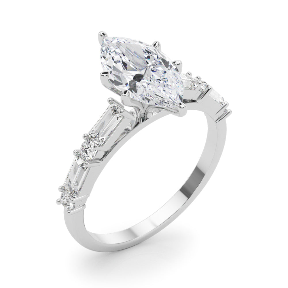 Splendid Rd & Sb Engagement Ring Round Diamond Engagement Ring in 10K/14K gold and platinum with certified lab-grown or natural diamonds