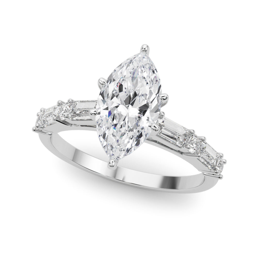 Splendid Rd & Sb Engagement Ring Round Diamond Engagement Ring in 10K/14K gold and platinum with certified lab-grown or natural diamonds