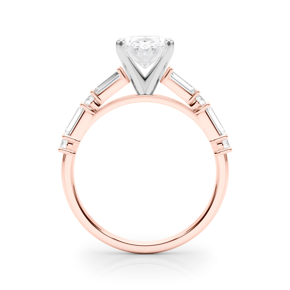 Splendid Rd & Sb Engagement Ring Round Diamond Engagement Ring in 10K/14K gold and platinum with certified lab-grown or natural diamonds