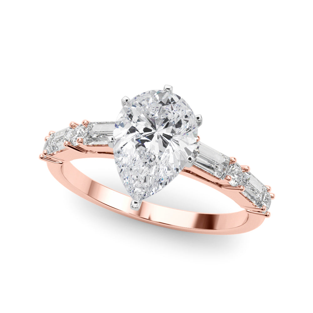 Splendid Rd & Sb Engagement Ring Round Diamond Engagement Ring in 10K/14K gold and platinum with certified lab-grown or natural diamonds