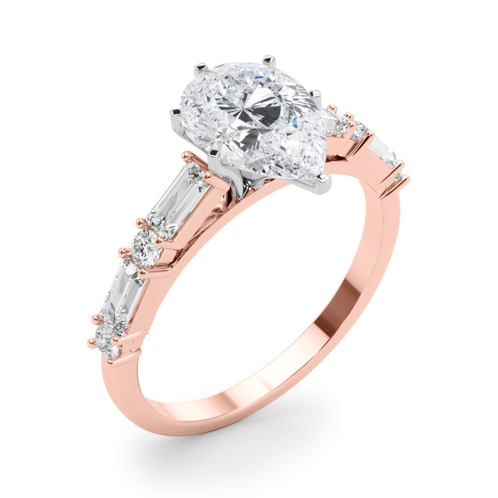 Splendid Rd & Sb Engagement Ring Round Diamond Engagement Ring in 10K/14K gold and platinum with certified lab-grown or natural diamonds