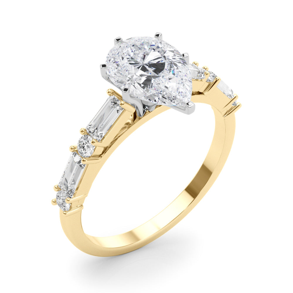 Splendid Rd & Sb Engagement Ring Round Diamond Engagement Ring in 10K/14K gold and platinum with certified lab-grown or natural diamonds