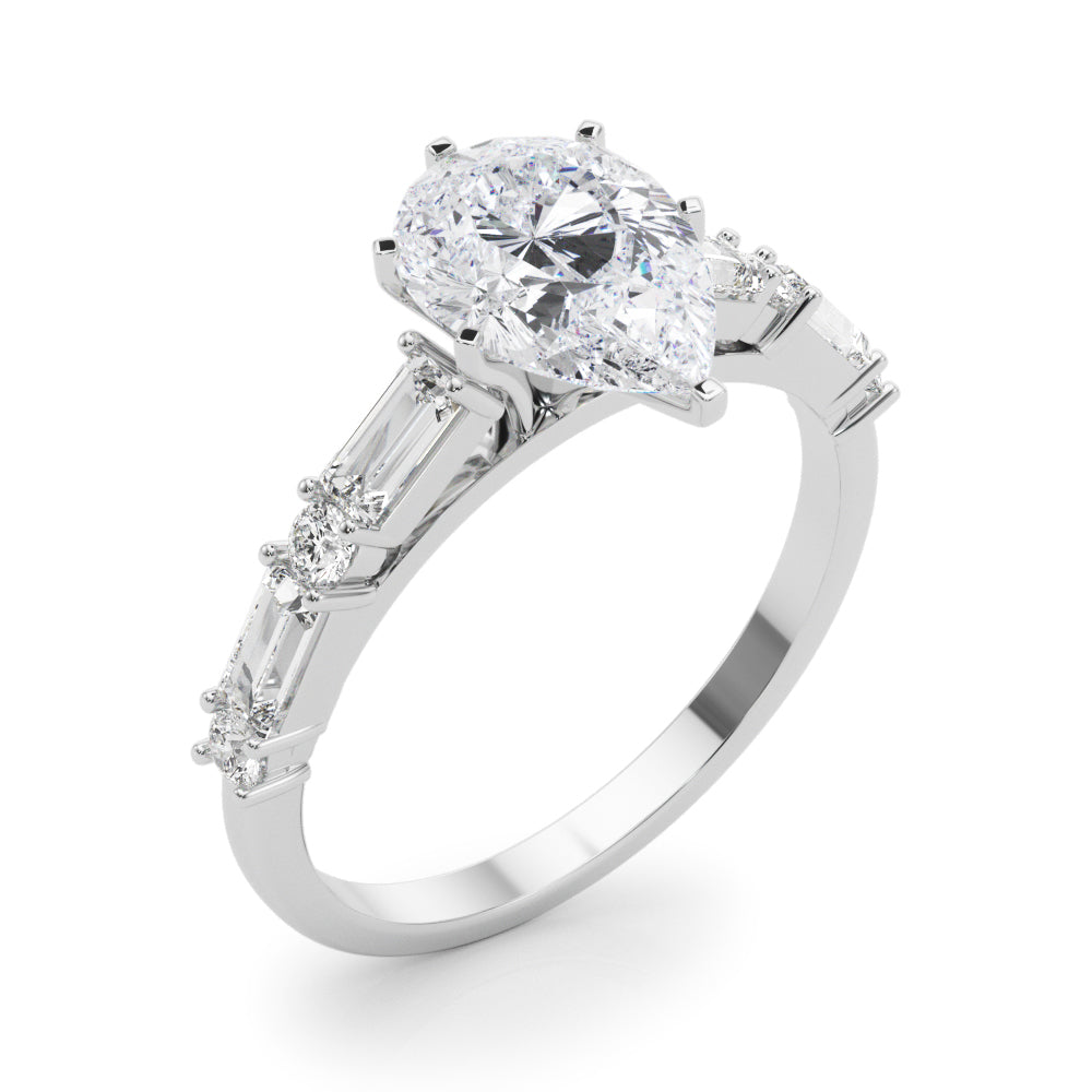 Splendid Rd & Sb Engagement Ring Round Diamond Engagement Ring in 10K/14K gold and platinum with certified lab-grown or natural diamonds