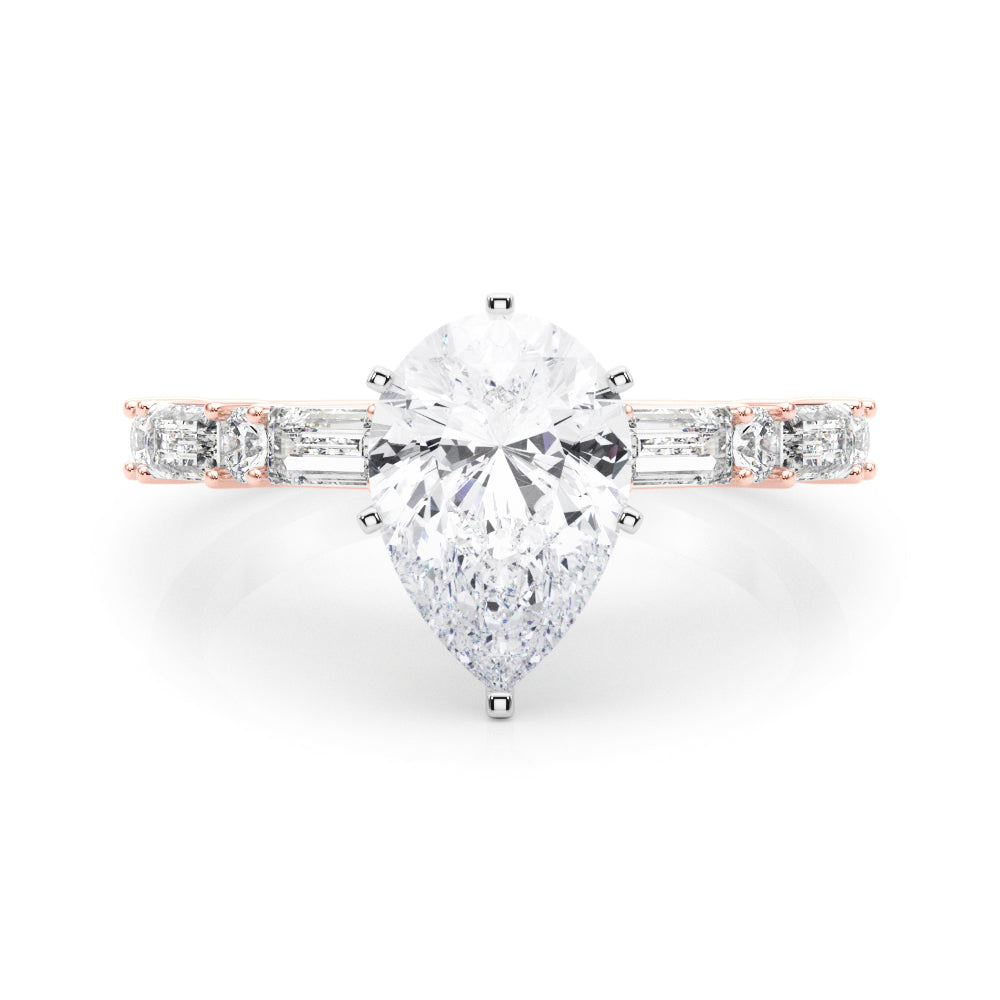Splendid Rd & Sb Engagement Ring Round Diamond Engagement Ring in 10K/14K gold and platinum with certified lab-grown or natural diamonds