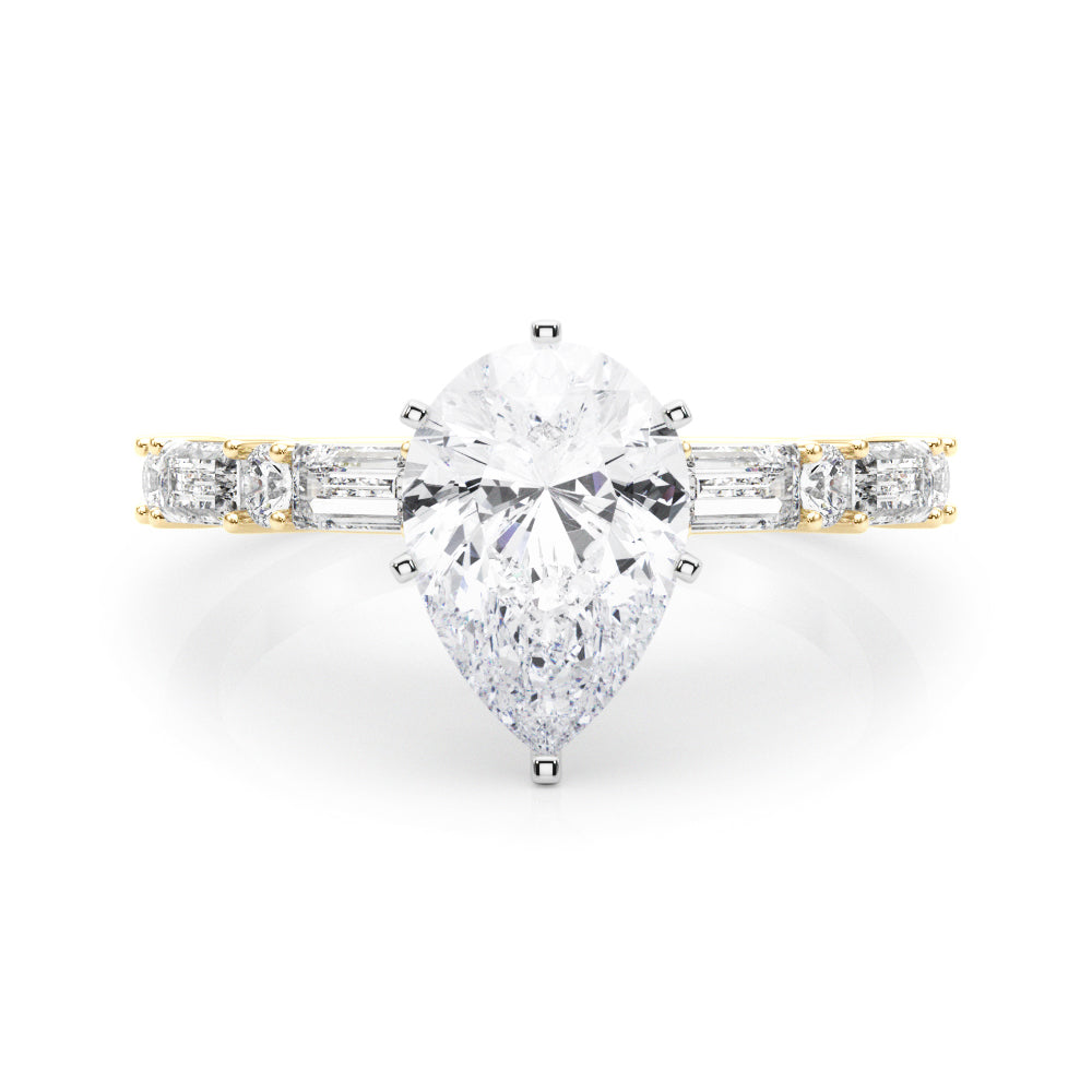Splendid Rd & Sb Engagement Ring Round Diamond Engagement Ring in 10K/14K gold and platinum with certified lab-grown or natural diamonds